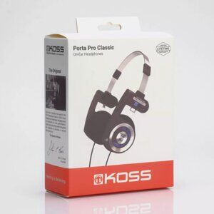 Koss Porta Pro On Ear Headphones with Case, Black / Silver